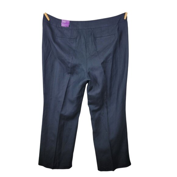 NEW Lane Bryant Plus 20 20W Linen Dress Pants Classic Trousers Wide Leg Black - Picture 4 of 8